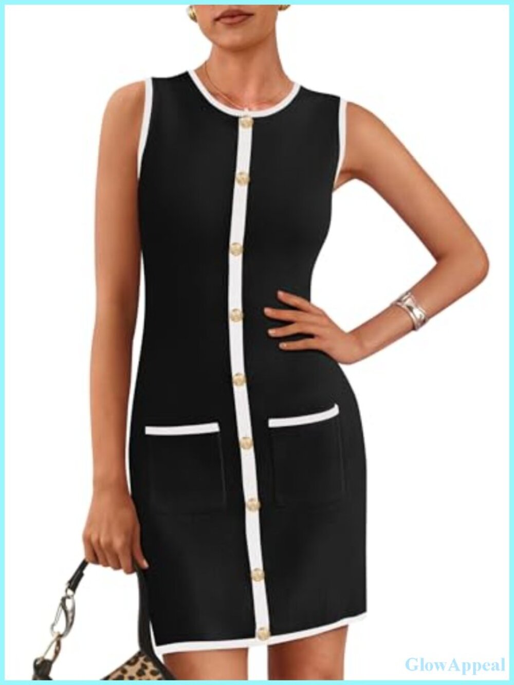 Viscose Bodycon Mini Dress Sleeveless Work Business Casual
